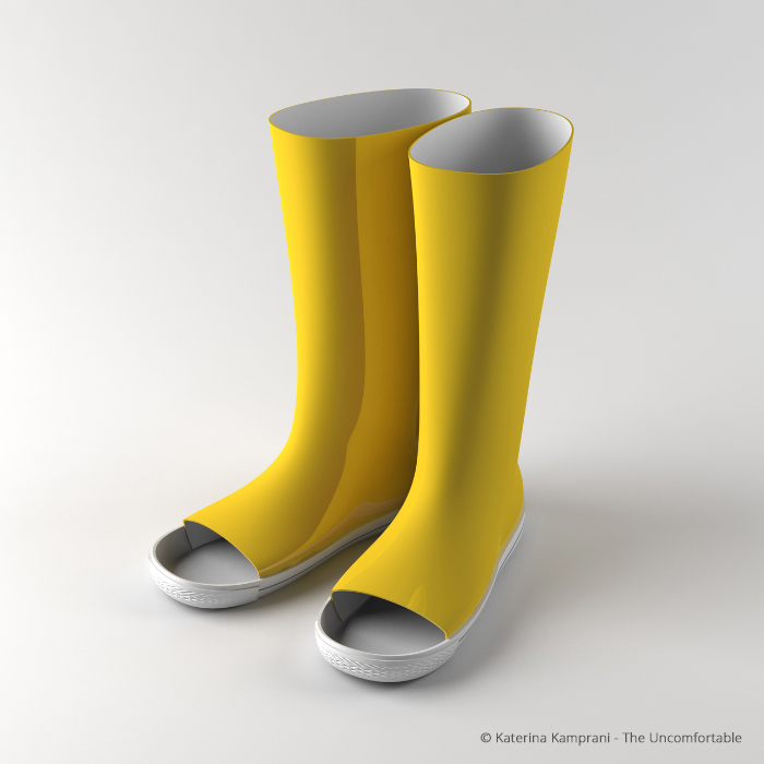 uncomfortable rain boots